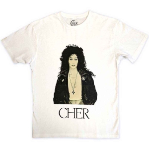 Cher - Leather Jacket Uni Wht i gruppen MERCHANDISE / T-shirt / Pop-Rock hos Bengans Skivbutik AB (5543895r)