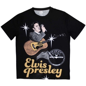 Elvis Presley - Elvis Mic Uni Bl Sublim i gruppen MERCHANDISE / T-shirt / Pop-Rock hos Bengans Skivbutik AB (5544011r)