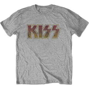 Kiss - Vtge Classic Logo Uni Grey i gruppen MERCHANDISE / T-shirt / Metal hos Bengans Skivbutik AB (5544172)