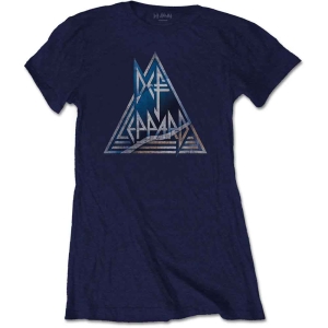 Def Leppard - Triangle Logo Lady Navy i gruppen MERCHANDISE / T-shirt / Metal hos Bengans Skivbutik AB (5544810r)