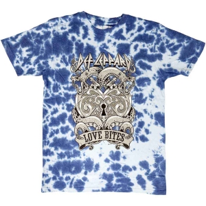 Def Leppard - Love Bites Uni Blue Dip-Dye i gruppen MERCHANDISE / T-shirt / Metal hos Bengans Skivbutik AB (5544813r)