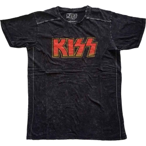 Kiss - Classic Logo Snow Wash Uni Bl i gruppen MERCHANDISE / T-shirt / Metal hos Bengans Skivbutik AB (5544842r)