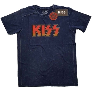 Kiss - Classic Logo Snow Wash Uni Navy i gruppen MERCHANDISE / T-shirt / Metal hos Bengans Skivbutik AB (5544843r)