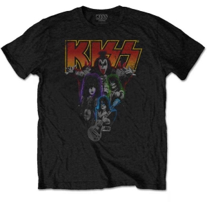 Kiss - Neon Band Uni Bl i gruppen MERCHANDISE / T-shirt / Metal hos Bengans Skivbutik AB (5544850r)