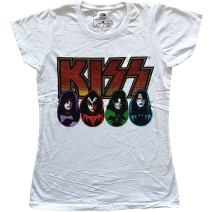 Kiss - Logo, Faces & Icons Lady Wht i gruppen MERCHANDISE / T-shirt / Metal hos Bengans Skivbutik AB (5544865r)