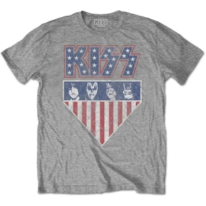 Kiss - Stars And Stripes Uni Grey i gruppen MERCHANDISE / T-shirt / Metal hos Bengans Skivbutik AB (5544876r)