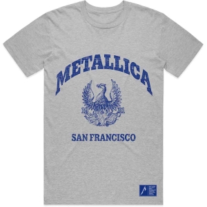 Metallica - College Crest Uni Grey i gruppen MERCHANDISE / T-shirt / Metal hos Bengans Skivbutik AB (5544919r)