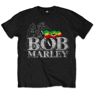 Bob Marley - Distress Logo Uni Bl i gruppen MERCHANDISE / T-shirt / Reggae hos Bengans Skivbutik AB (5545995)