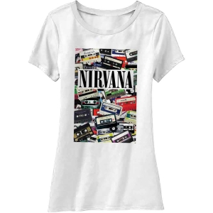 Nirvana - Cassettes Lady Wht i gruppen MERCHANDISE / T-shirt / Pop-Rock hos Bengans Skivbutik AB (5546473r)