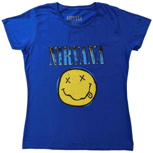 Nirvana - Xerox Happy Face Blue Uni Blue i gruppen MERCHANDISE / T-shirt / Pop-Rock hos Bengans Skivbutik AB (5546479r)