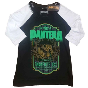 Pantera - Snakebite Xxx Label Lady Bl/Wht Raglan i gruppen MERCHANDISE / T-shirt / Metal hos Bengans Skivbutik AB (5546635r)