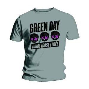 Green Day - 3 Heads Better Than 1 Uni Grey i gruppen MERCHANDISE / T-shirt / Punk hos Bengans Skivbutik AB (5547141r)