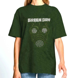 Green Day - Gas Mask Uni Khaki Dip-Dye i gruppen MERCHANDISE / T-shirt / Punk hos Bengans Skivbutik AB (5547163r)