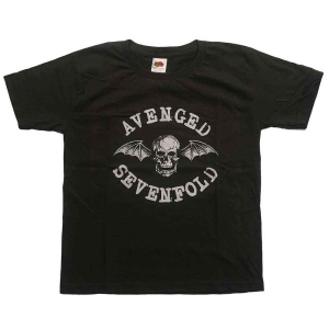 Avenged Sevenfold - Classic Deathbat Boys T-Shirt Char i gruppen MERCHANDISE / Merch / Metal hos Bengans Skivbutik AB (5548614r)