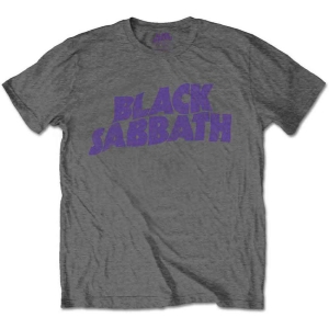 Black Sabbath - Wavy Logo Boys T-Shirt Char i gruppen MERCHANDISE / Merch / Metal hos Bengans Skivbutik AB (5548668r)