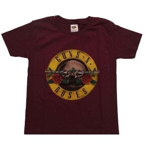 Guns N Roses - Classic Logo Boys T-Shirt  Maroon i gruppen MERCHANDISE / Merch / Metal hos Bengans Skivbutik AB (5548709r)