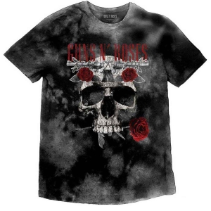 Guns N Roses - Flower Skull Boys T-Shirt Grey Dip-Dye i gruppen MERCHANDISE / Merch / Metal hos Bengans Skivbutik AB (5548715r)