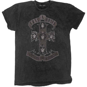 Guns N Roses - Monochrome Cross Boys T-Shirt Bl Dip-Dye i gruppen MERCHANDISE / Merch / Metal hos Bengans Skivbutik AB (5548717r)