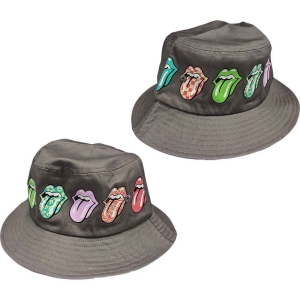 Rolling Stones - Multi Tongue Pattern Grey Bucket Hat i gruppen MERCHANDISE / Merch / Pop-Rock hos Bengans Skivbutik AB (5550279r)