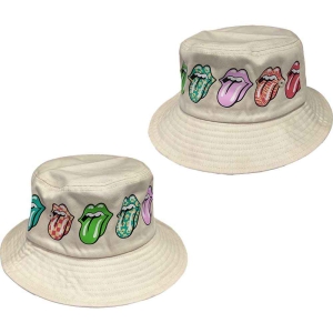 Rolling Stones - Multi Tongue Pattern Natrl Bucket Hat i gruppen MERCHANDISE / Merch / Pop-Rock hos Bengans Skivbutik AB (5550280r)