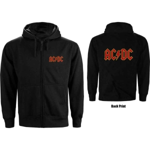 Ac/Dc - Logo Backprint Lady Bl Zip Hoodie i gruppen MERCHANDISE / Hoodies / Metal hos Bengans Skivbutik AB (5550920r)