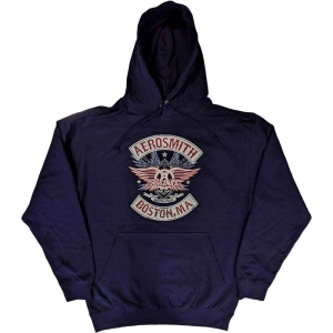 Aerosmith - Boston Pride Uni Navy Hoodie i gruppen MERCHANDISE / Hoodies / Metal hos Bengans Skivbutik AB (5551287r)