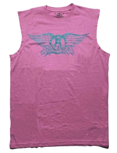 Aerosmith - Glitter Logo Uni Pink Tank i gruppen MERCHANDISE / Hoodies / Metal hos Bengans Skivbutik AB (5551288r)