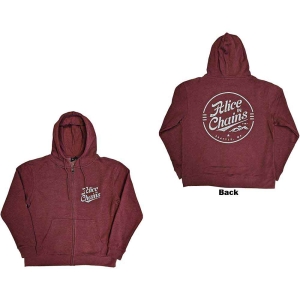 Alice In Chains - Circle Emblem Uni Maroon Zip Hoodie i gruppen MERCHANDISE / Hoodies / Pop-Rock hos Bengans Skivbutik AB (5551293r)