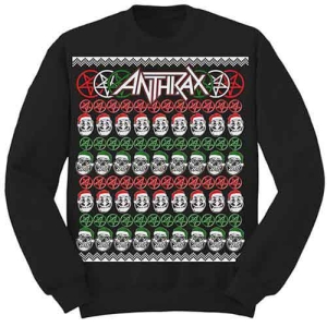 Anthrax - Skulls Christmas Uni Bl Sweatshirt i gruppen MERCHANDISE / Hoodies / Metal hos Bengans Skivbutik AB (5551297r)