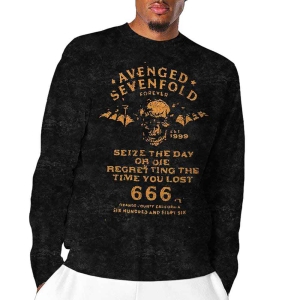 Avenged Sevenfold - Sieze The Day Uni Bl Dip-Dye L/S i gruppen MERCHANDISE / Hoodies / Metal hos Bengans Skivbutik AB (5551304r)