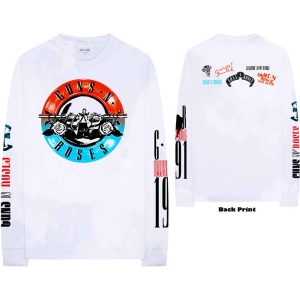 Guns N Roses - Motorcross Logo Uni Wht Longsleeve i gruppen MERCHANDISE / T-shirt / Metal hos Bengans Skivbutik AB (5552287r)