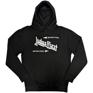 Judas Priest - British Steel Logo Uni Bl Hoodie i gruppen MERCHANDISE / Hoodies / Metal hos Bengans Skivbutik AB (5552910r)