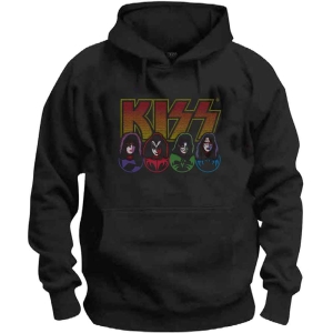 Kiss - Logo, Faces & Icons Uni Bl Hoodie i gruppen MERCHANDISE / Hoodies / Metal hos Bengans Skivbutik AB (5552915r)