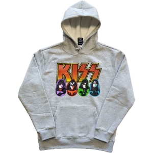 Kiss - Logo, Faces & Icons Uni Grey Hoodie i gruppen MERCHANDISE / Hoodies / Metal hos Bengans Skivbutik AB (5552916r)