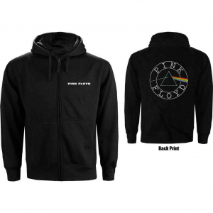 Pink Floyd - Circle Logo Backprint Bl Zip Hoodie i gruppen Annet / hos Bengans Skivbutik AB (5553936r)