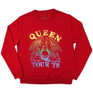 Queen - Tour  75 Crest Uni Red Sweatshirt i gruppen VI TIPSER / Nyankommet Merch / Juni hos Bengans Skivbutik AB (5553969r)