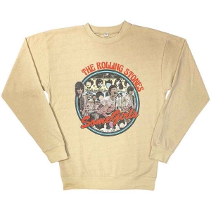 Rolling Stones - Some Girls Circle Sand Sweatshirt i gruppen MERCHANDISE / Hoodies / Pop-Rock hos Bengans Skivbutik AB (5554693r)