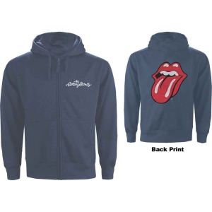 Rolling Stones - Classic Tongue Navy Zip Hoodie i gruppen MERCHANDISE / Hoodies / Pop-Rock hos Bengans Skivbutik AB (5554696r)