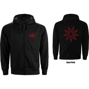 Slipknot - 9-Point Star Backprint Uni Bl Zip Hoodie i gruppen MERCHANDISE / Hoodies / Metal hos Bengans Skivbutik AB (5554716r)