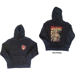 Slipknot - Burn Me Away Dark Grey Zip Hoodie i gruppen MERCHANDISE / Hoodies / Metal hos Bengans Skivbutik AB (5554728r)