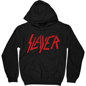 Slayer - Distressed Logo Bl Hoodie i gruppen MERCHANDISE / Hoodies / Metal hos Bengans Skivbutik AB (5554734r)