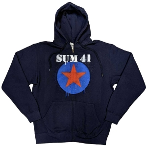 Sum 41 - Star Logo Uni Navy Zip Hoodie i gruppen MERCHANDISE / Hoodies / Punk hos Bengans Skivbutik AB (5554757r)