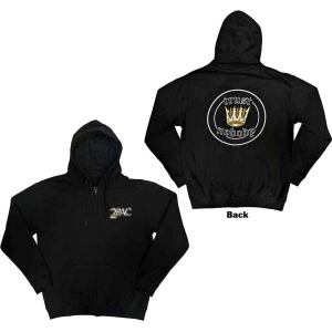 Tupac - Crown Seal Uni Bl Zip Hoodie i gruppen MERCHANDISE / Hoodies / Hip Hop-Rap hos Bengans Skivbutik AB (5555309r)