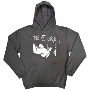 The Cure - Robert Illustration Uni Grey Hoodie i gruppen MERCHANDISE / Hoodies / Pop-Rock hos Bengans Skivbutik AB (5555345r)