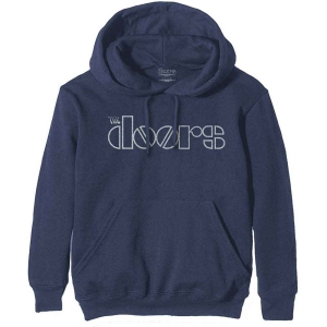 The Doors - Logo Uni Navy Hoodie i gruppen MERCHANDISE / Hoodies / Pop-Rock hos Bengans Skivbutik AB (5555348r)