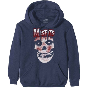 Misfits - Blood Drip Skull Uni Navy Hoodie i gruppen MERCHANDISE / Hoodies / Punk hos Bengans Skivbutik AB (5555352r)