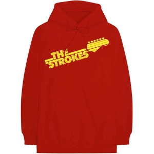 Strokes - Guitar Fret Logo Uni Red Hoodie i gruppen MERCHANDISE / Hoodies / Pop-Rock hos Bengans Skivbutik AB (5555361r)