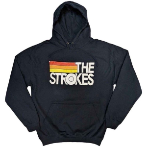 Strokes - Logo & Stripes Uni Navy Hoodie i gruppen MERCHANDISE / Hoodies / Pop-Rock hos Bengans Skivbutik AB (5555363r)