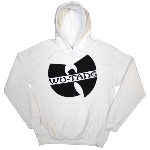 Wu-Tang Clan - Slanted Logo Mono Uni Wht Hoodie i gruppen MERCHANDISE / Hoodies / Hip Hop-Rap hos Bengans Skivbutik AB (5555603r)