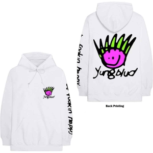 Yungblud - Face Uni Wht Hoodie i gruppen MERCHANDISE / Hoodies / Pop-Rock hos Bengans Skivbutik AB (5555608r)